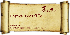 Bogert Adolár névjegykártya
